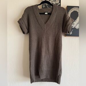 J. Crew Alpaca Blend V-Neck Short Sleeve Knit Tunic Sweater